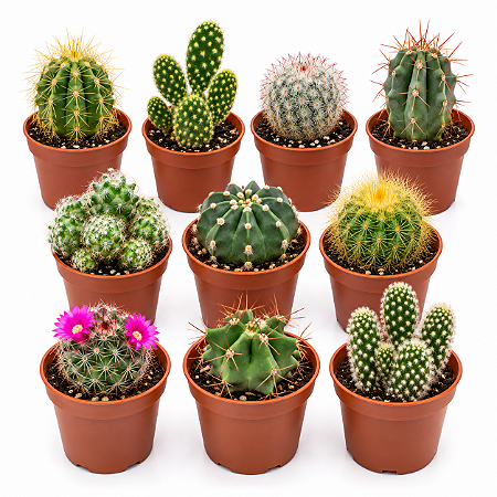 10 mini cactos 6 cm sortidos e variados