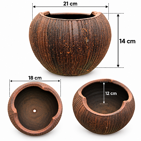 Vaso Cerâmica modelo Coco (Marron) tamanho 2