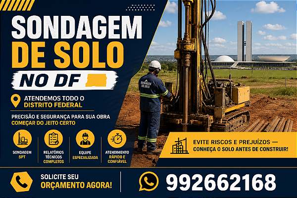 Sondagem de Solo Brazlândia - Whatsapp 61-99266-2168