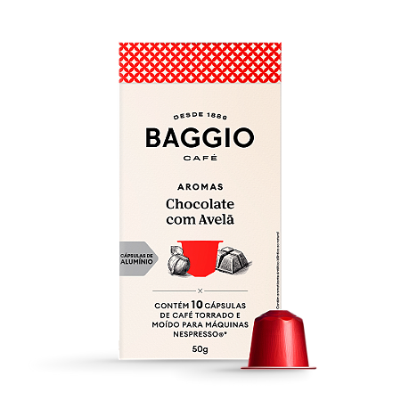 Baggio Aromas Chocolate com Avelã - 10 Cápsulas p/ Nespresso