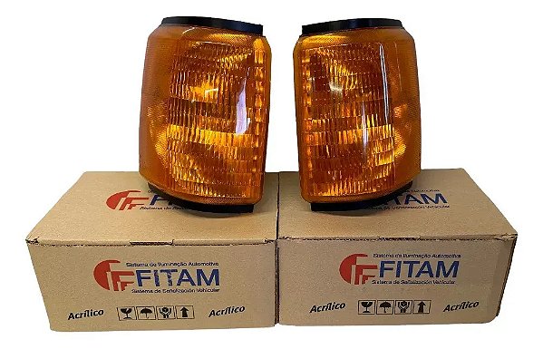 Par Pisca Seta Ford F1000 93 A 97 Âmbar Fitam Padrão Cibiê Âmbar