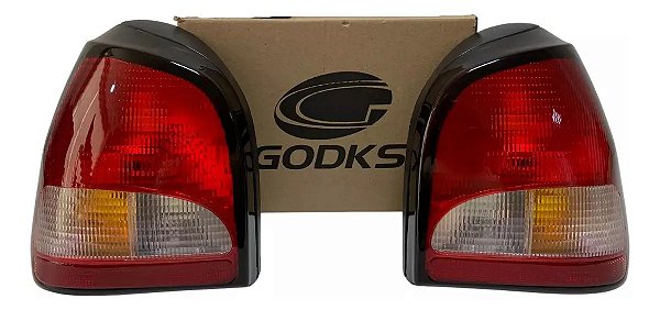 Par Lanterna Traseira Vw Gol Gti Tsi 95 /99 G2 Bola Godks Esquerdo Fumê
