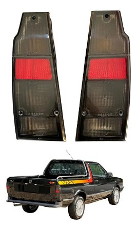 Par Lanterna Traseira Vw Saveiro Sunset Summer 87 / 94 Fumê Ambos Lados Fumê