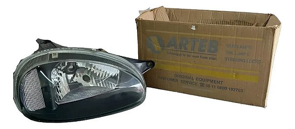 Farol Corsa 00/09 Ld Manual Máscara Negra Arteb Original Direito/passageiro