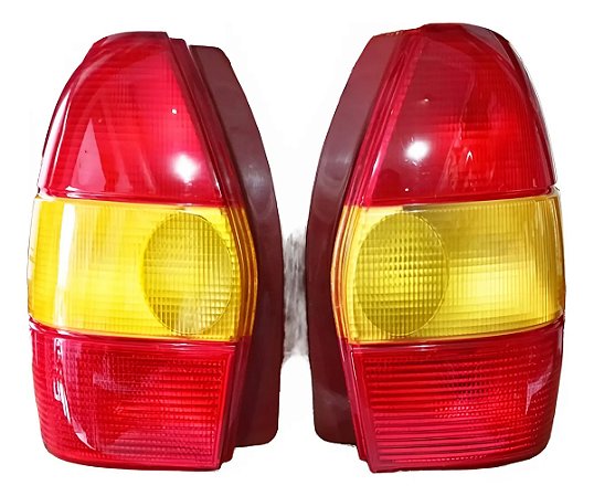 Par Lanterna Traseira Palio Wekeend 96 / 00 Cibié Original Direito Bicolor Ré Amarela