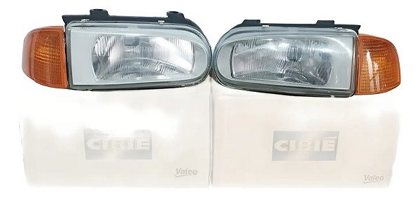 Par Farol Gol G2 Original Cibié 95 / 99 Máscara Cinza C/seta Direito