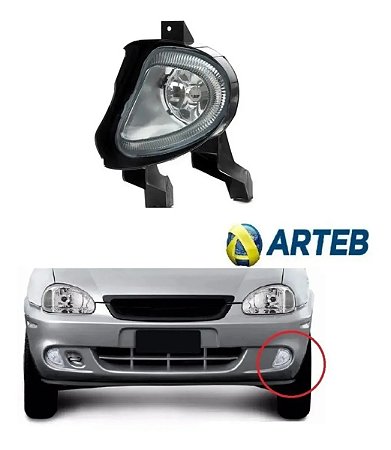 Farol Auxiliar Milha Neblina Gm Corsa 00 / 10 Esquerdo Arteb