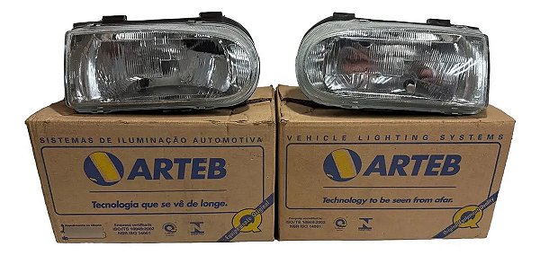 Par Farol Gol G2 Arteb Original Moldura Cromada 95 / 99 Novo Ambos Lados