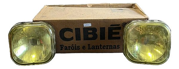 Par Bloco Óptico Farol Cibié Época Amarelo Raríssimo Amarelo