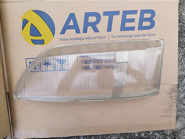 Lente Vidro Farol Duplo Escort Xr3 93 96 Arteb C/logo Al L.e