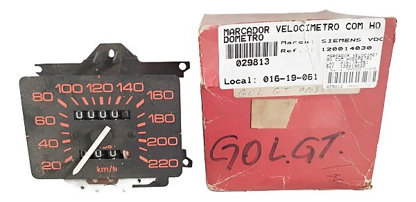 Velocímetro 220km C/odômetro Vw Gol Gt 84/ Vermelho Original Original