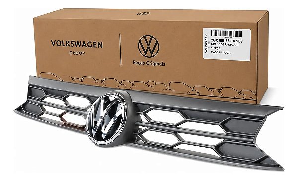 Grade Dianteira Radiador Vw Polo Track 2023 Original Preto