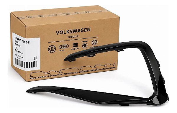 Friso Farol Milha Esq Polo Virtus Gts 2020/22 Original Vw Preto Esquerdo