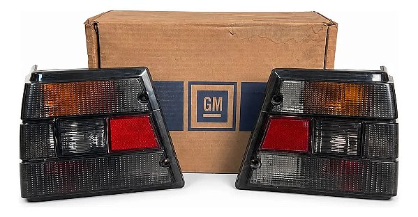 Par Lanterna Traseira Caravan 1988/1992 Fumê Cibié Gm Ambos Lados Fumê