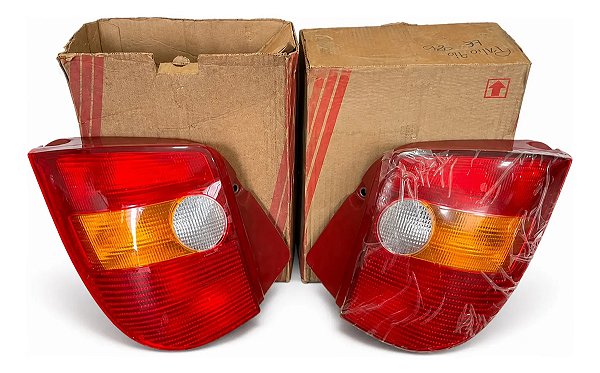 Par Lanterna Traseira Palio 96/00 Cibié Original Fiat Ambos Lados Tricolor