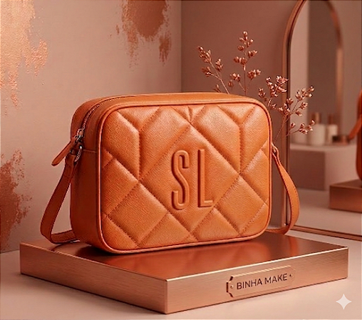 Bolsa Transversal Matelassê SL – "Laranja Sofisticado"