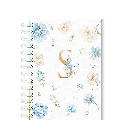 Caderno Alfabeto Floral Azul