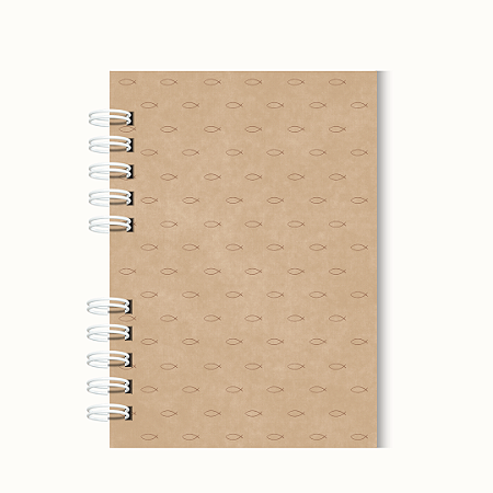 Caderno Bege Peixinhos