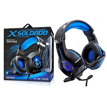 Headset Gamer Fone Xsoldado Gh-x1000 Usb/p2 Ps4/pc E Celular - W\u0026E RELÓGIOS