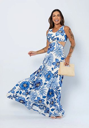 Vestido Floral Azul