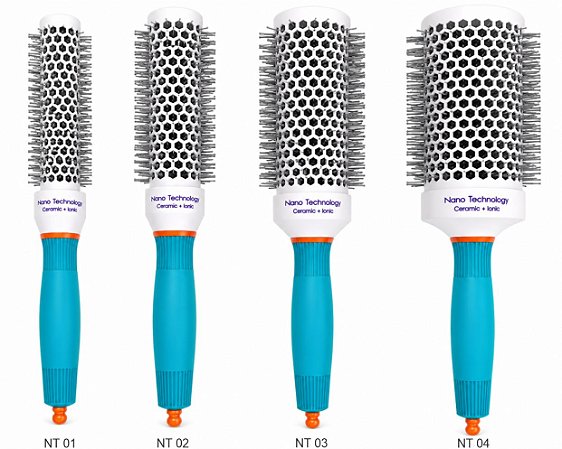 ESCOVA NANO TECNOLOGY CERÂMICA + ION AZUL / LARANJA