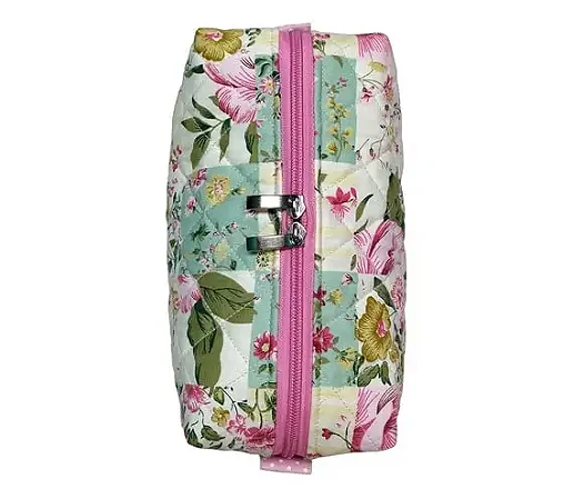 Necessaire Feminina Pequena de Tecido Floral