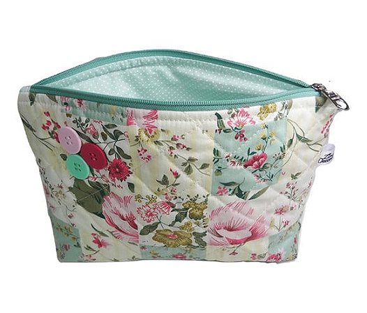 Necessaire Grande Feminina de Tecido Floral