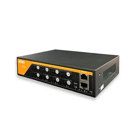 Smart Switch Fibra Ótica HZ-08FSC-2RG-20KM