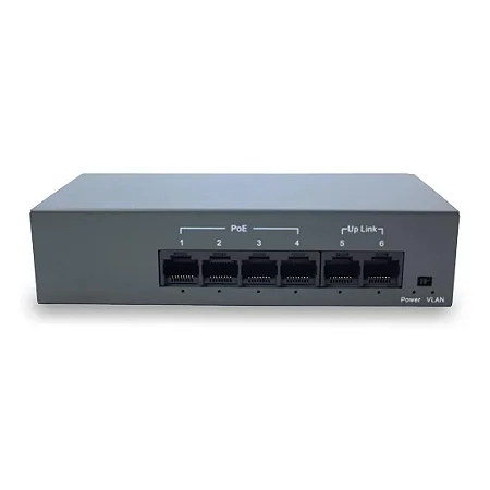 Switch Poe Fast Haiz 4 Portas POE + 2 Uplink 10/100 mbps HZ-1006P-45W
