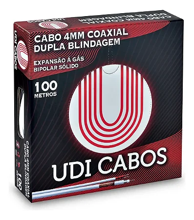 Cabo Coaxial 4mm dupla blindagem UDI 100 metros