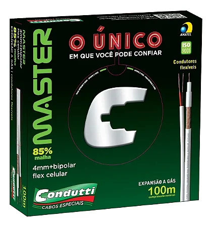 Cabo master 85% malha 4mm bipolar flex celular