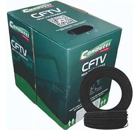 Cabo Multicâmeras Preto Condutti Trançado 4pares 24awg 300m