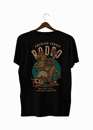 Camiseta Masculina de Algodão com Estampa - Rodeo