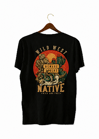 Camiseta Masculina de Algodão com Estampa - Native