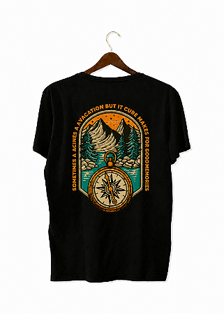 Camiseta Masculina de Algodão com Estampa - Camping