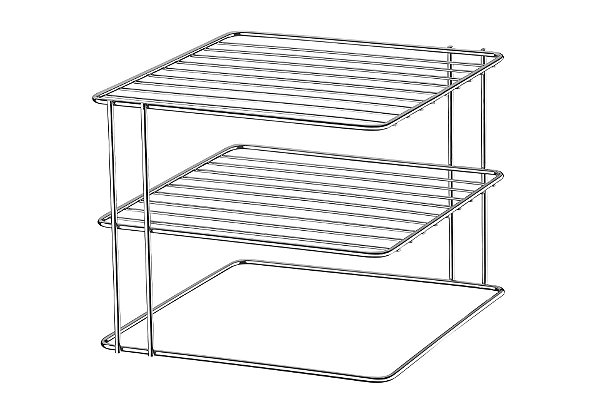 Organizador Quadrado 3 Níveis Cromado