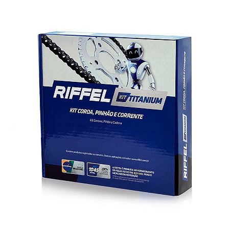 Kit Relação Transmissão CG150/Titan/Fan/Start Riffel 2004 a 2015