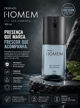 Natura Homem Deo Corporal Masculino 100ml | Desodorante Corporal