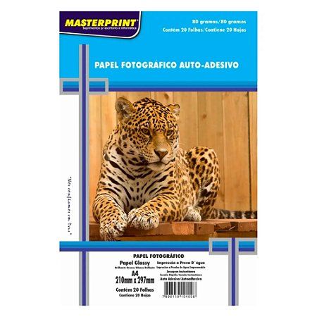 PAPEL GLOSSY ADESIVO 80GR A4 20fls MASTERPRINT
