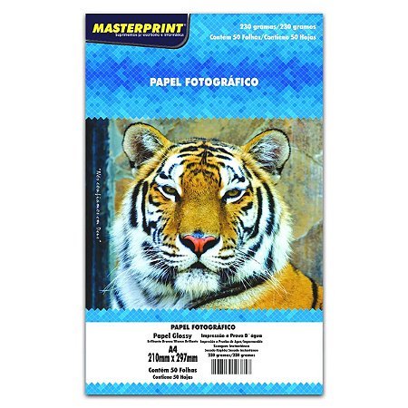 PAPEL GLOSSY 230G 50FLS A4 MASTERPRINT