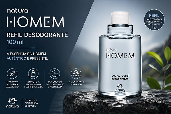 Refil Desodorante Colônia Masculino Natura Homem 100ml