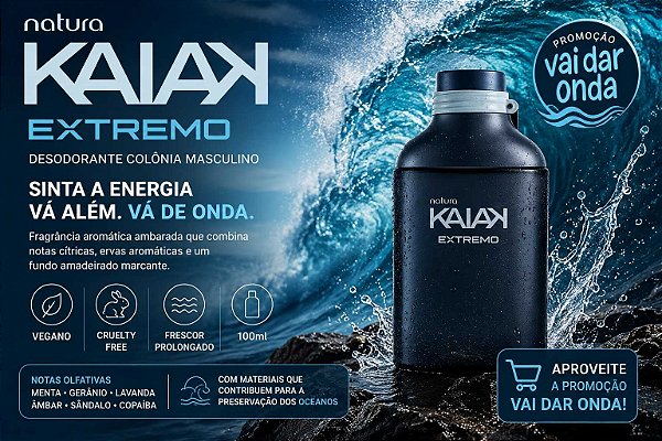 Desodorante Colônia Kaiak Extremo Masculino 100ml Natura