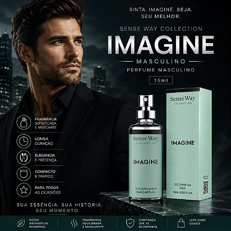 Perfume Imagine Sense Way Masculino 15ml – Fragrância Marcante e Sofisticada