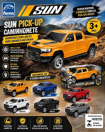 Carrinho Caminhonete Sun Pick-Up Roma Brinquedos | Pick-Up Infantil de Brinquedo