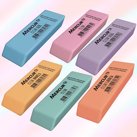 BORRACHA MERCUR CLEAN COLOR CORES SORTIDAS