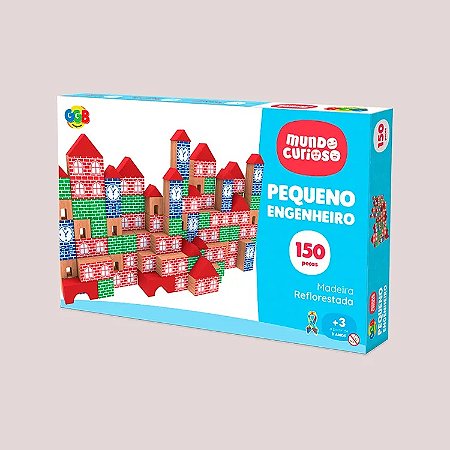 BRINQUEDO EM MADEIRA PEQUENO ENGENHEIRO - 150 PCS GGB
