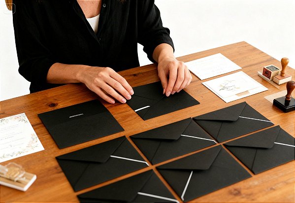 Envelope Carta Convite preto 114x162mm Tilibra – Envelope Colorido para Convites