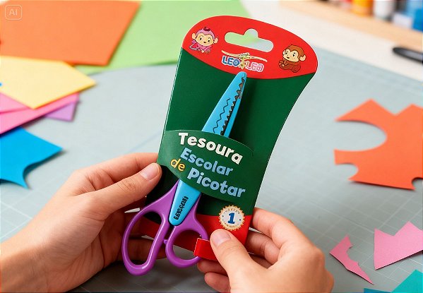 Tesoura Artesanal Zig Zag Sortida Jocar – Corte Decorativo para Artesanato e Scrapbook