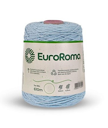 Barbante Euroroma Nº6 Colorido - 600g - Crochê e Tricô - TONS DE AZUL