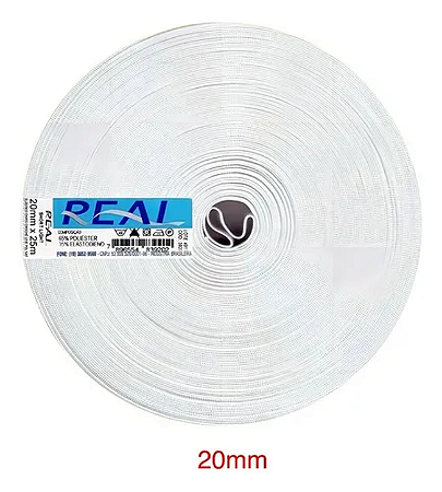 Elástico 20 mm Branco Real - Rolo com 25 Metros
